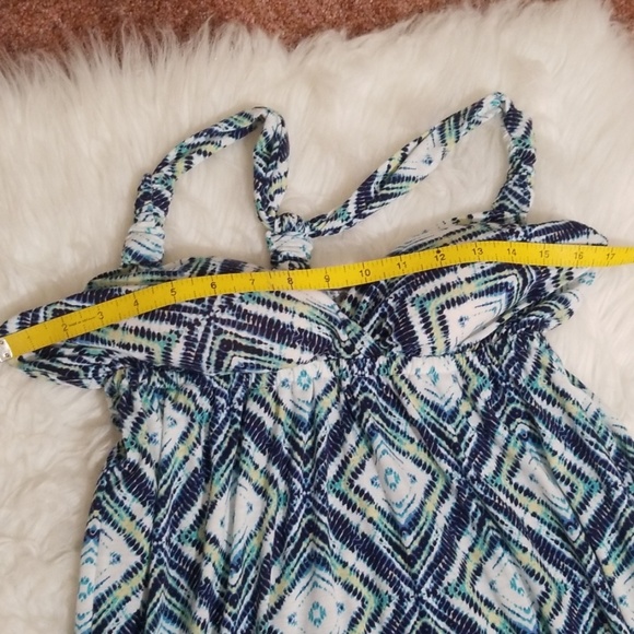 Pink Rose blue pattern maxi summer dress. Size xs - Picture 7 of 8